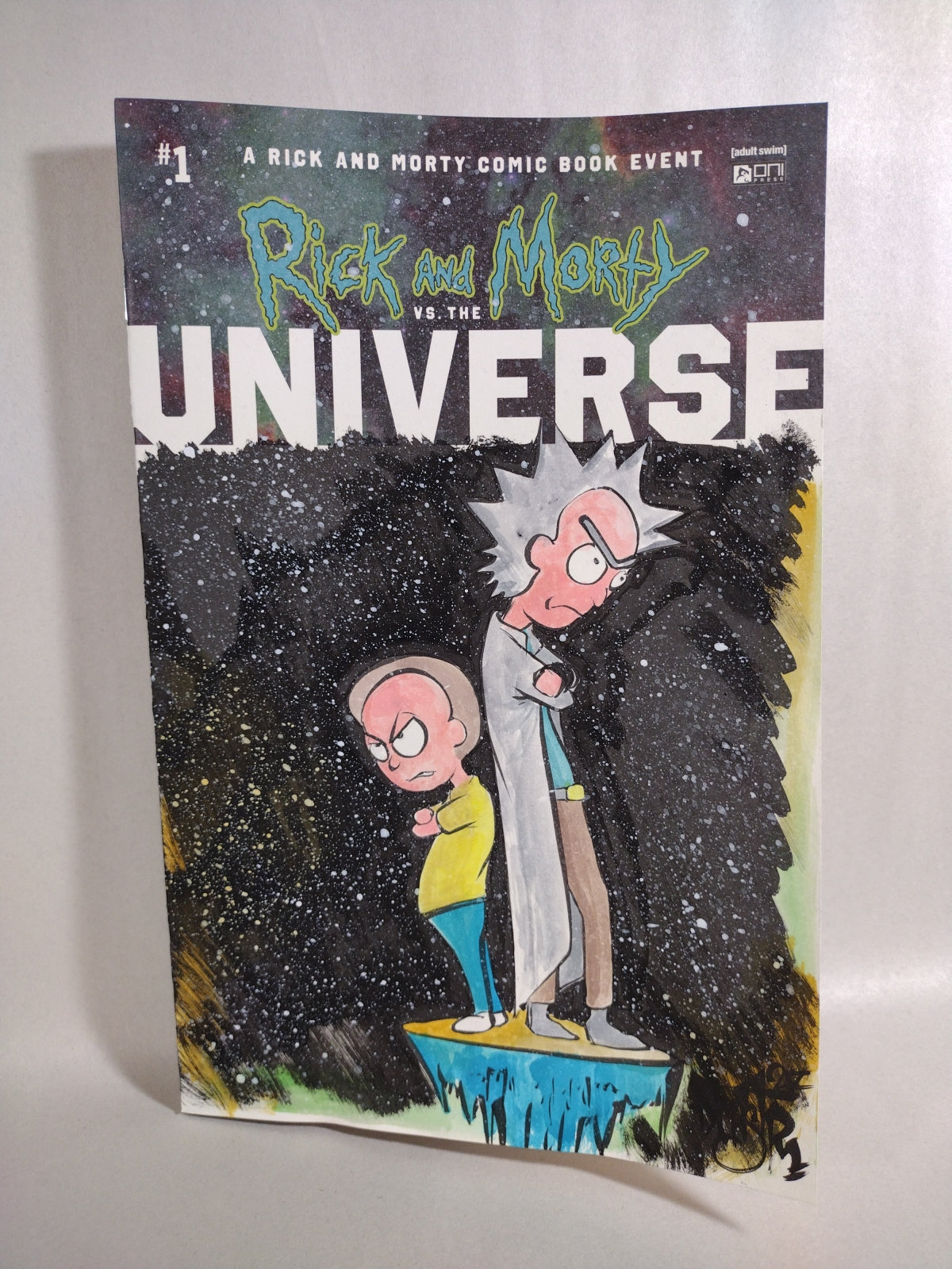 Rick And Morty Vs The Universe #1 Sketch Cover Comic W Original Dave Castr Art