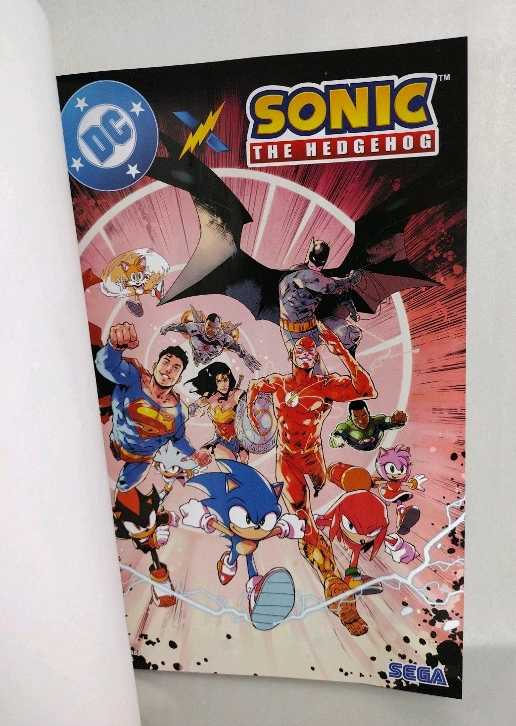 DC x Sonic the Hedgehog 1 DC Sega Sketch Variant Cover W Original Dave Castr Art