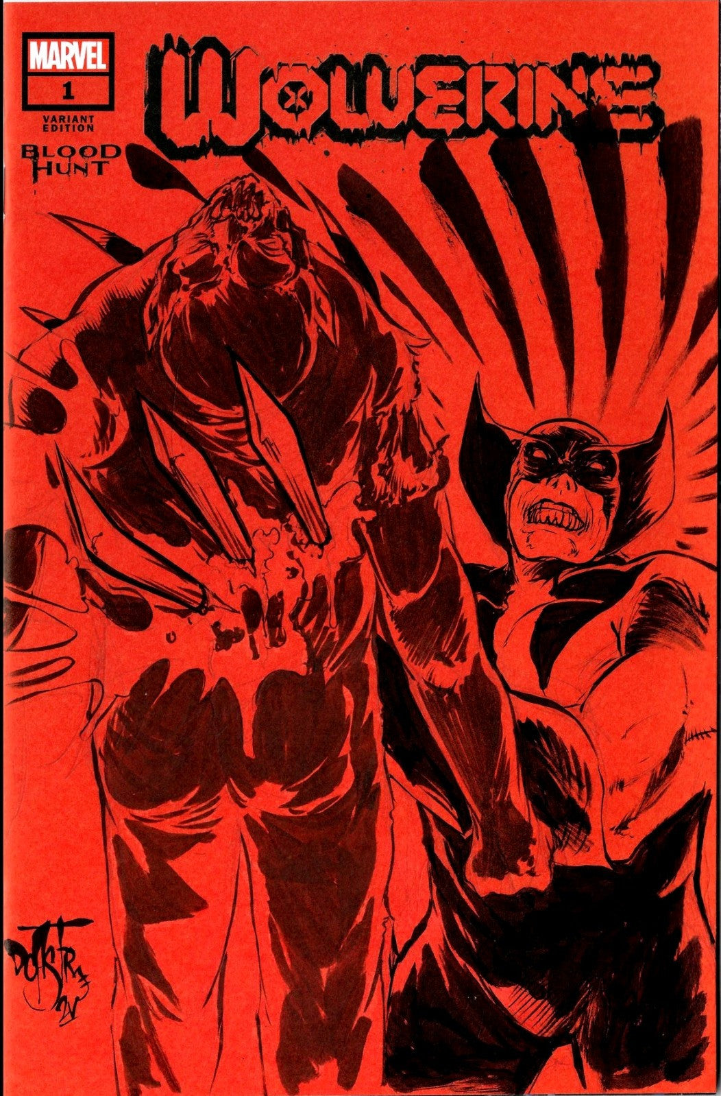 Wolverine Blood Hunt #1 (2024) Marvel Red Sketch Variant W Original DCastr Art