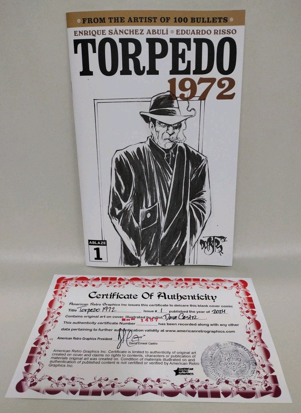 Torpedo 1972 (2024) Ablaze Comic Sketch Cover Variant W Original Dave Castr Art