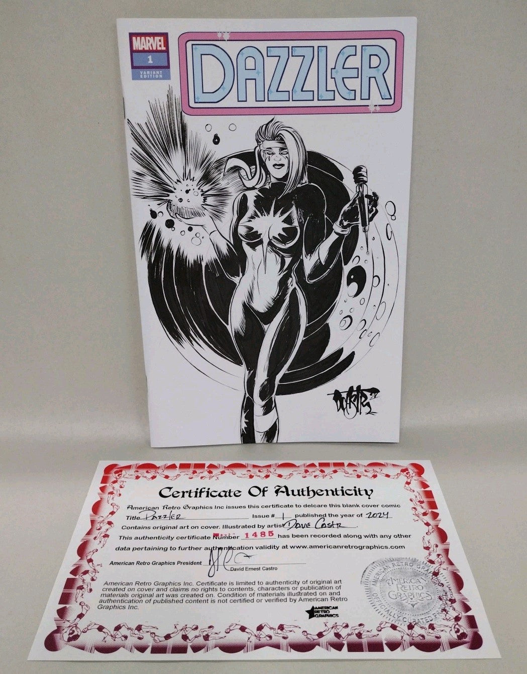 Dazzler #1 (2024) Marvel Comic Sketch Cover Variant W Original Dave Castr Art 
