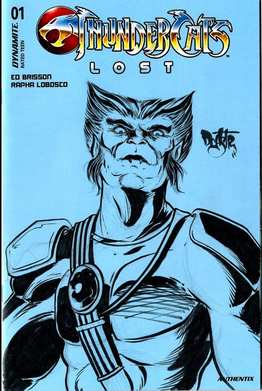 Thundercats Lost 1 (2025) Dynamite Blue Sketch Cover Comic W Original DCastr Art