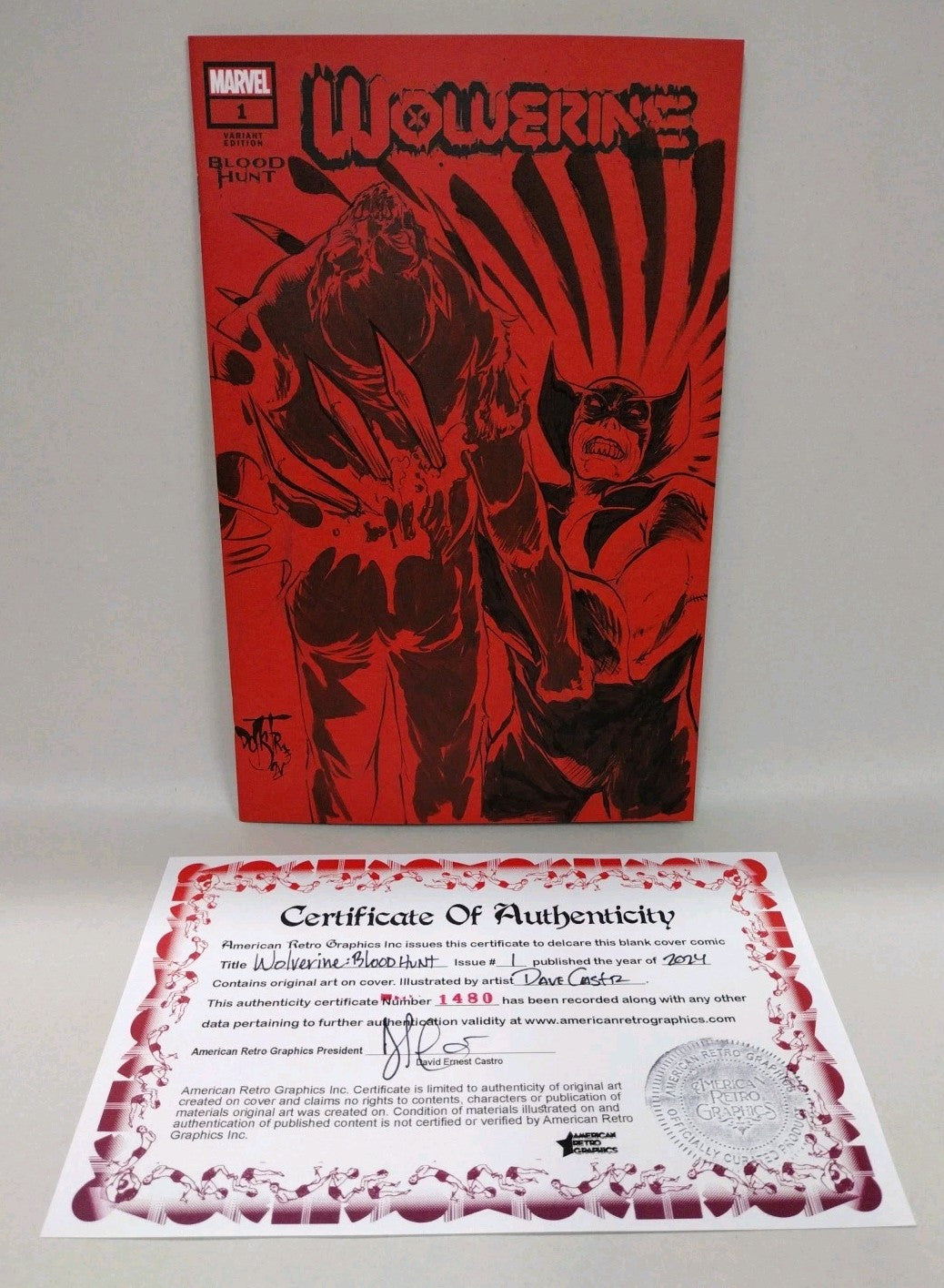 Wolverine Blood Hunt #1 (2024) Marvel Red Sketch Variant W Original DCastr Art