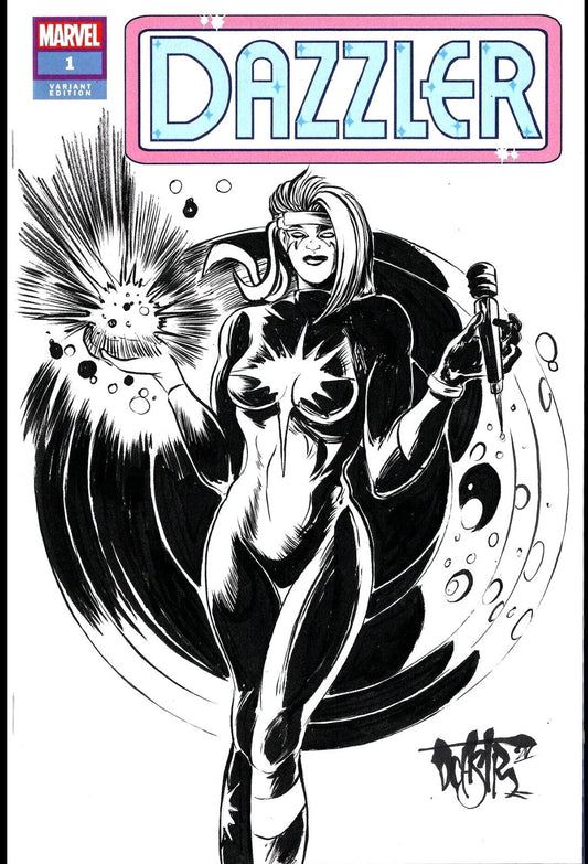 Dazzler #1 (2024) Marvel Comic Sketch Cover Variant W Original Dave Castr Art 