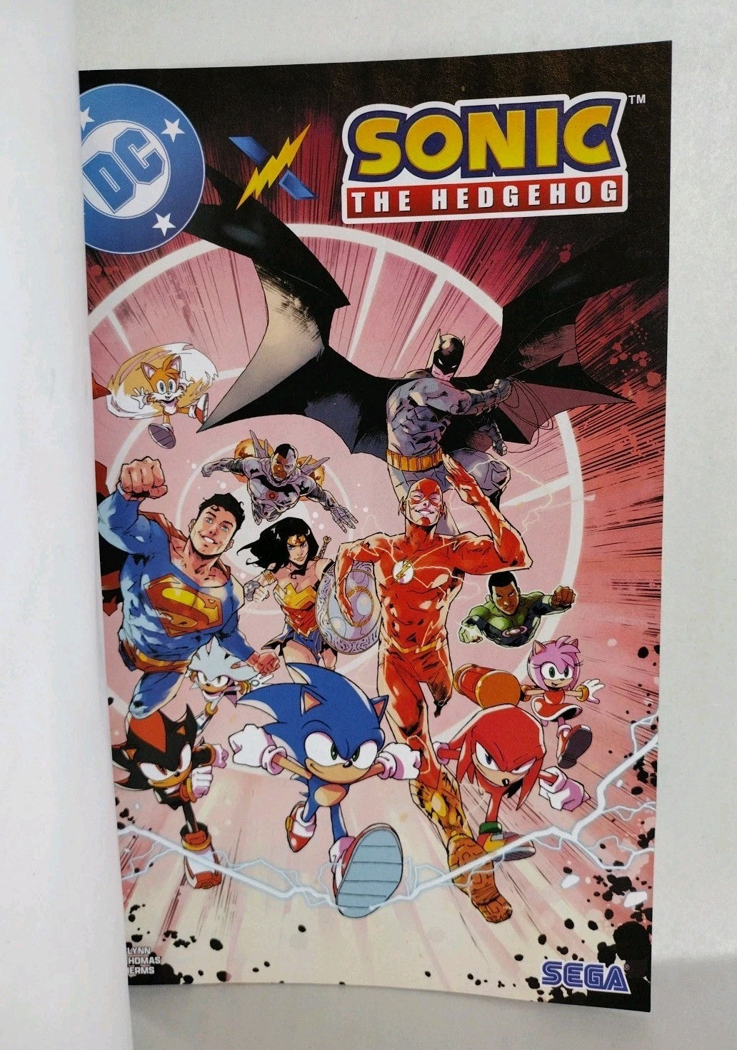 DC x Sonic the Hedgehog 1 DC Sega Sketch Variant Cover W Original Dave Castr Art