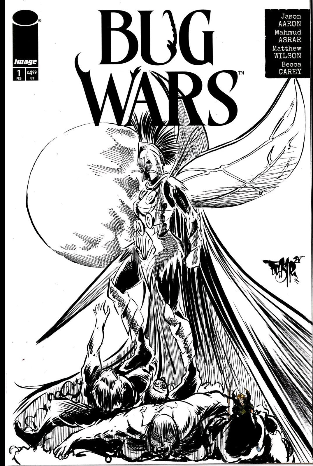 Bug Wars #1 (2025) Image Comic Sketch Cover Variant W Original Dave Castr Art