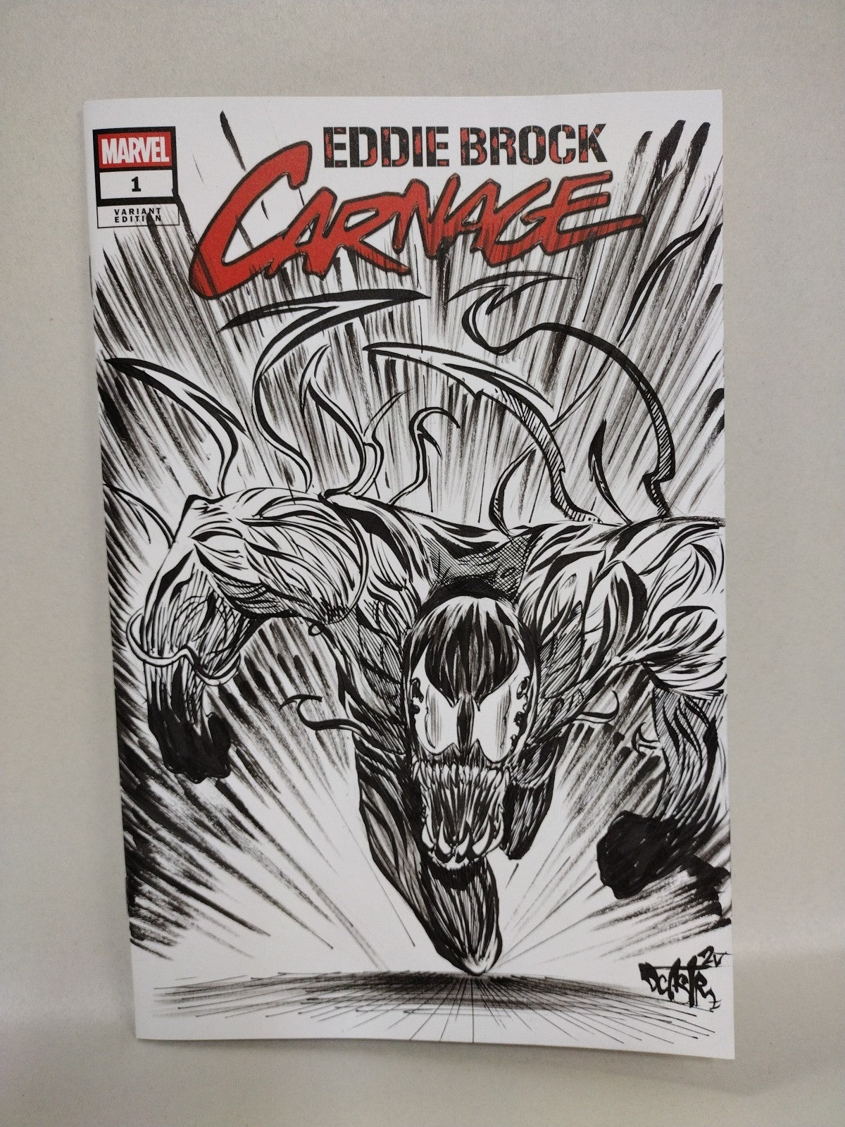 Eddie Brock Carnage #1 (2025) Marvel Sketch Cover Variant W Original DCastr Art