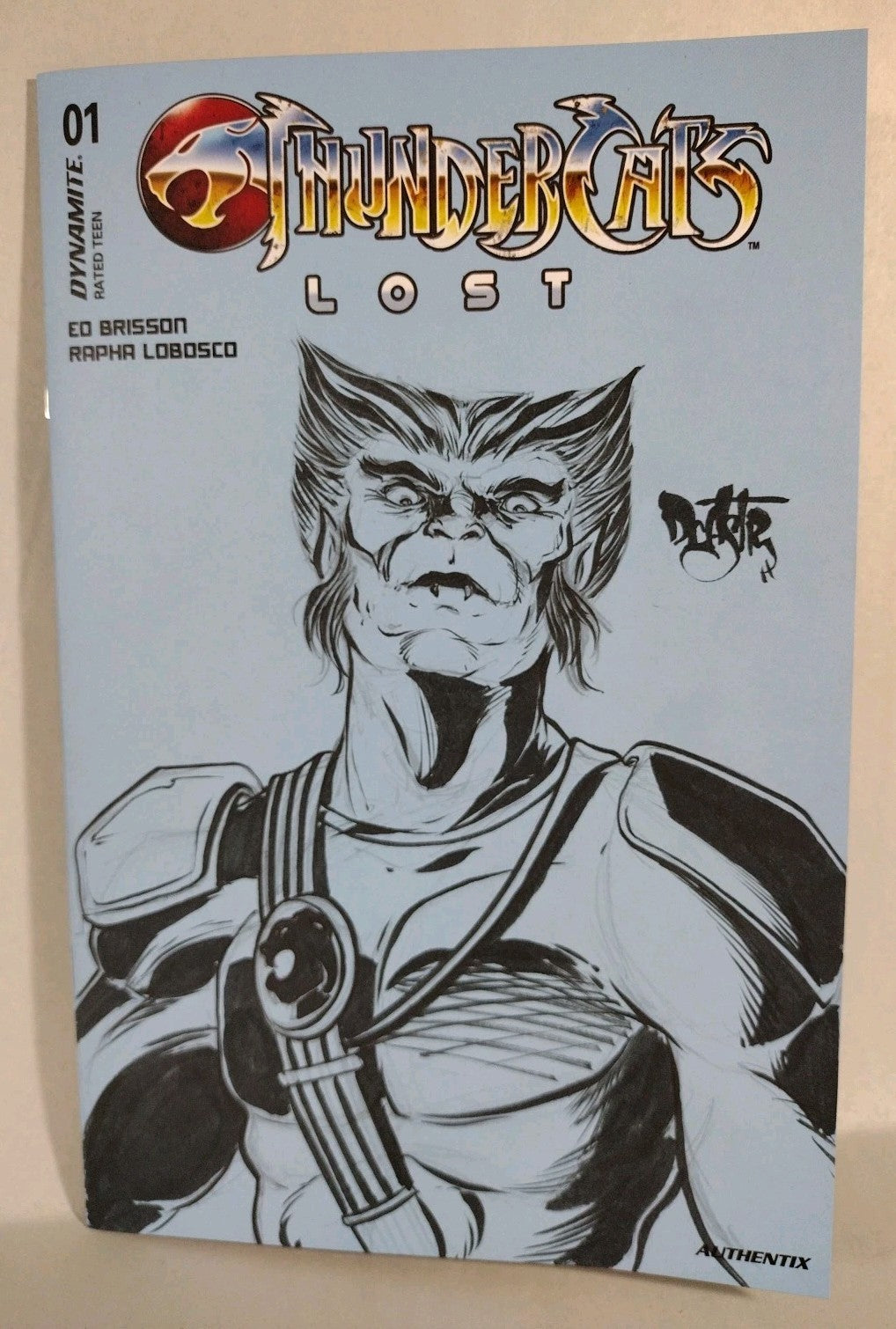 Thundercats Lost 1 (2025) Dynamite Blue Sketch Cover Comic W Original DCastr Art