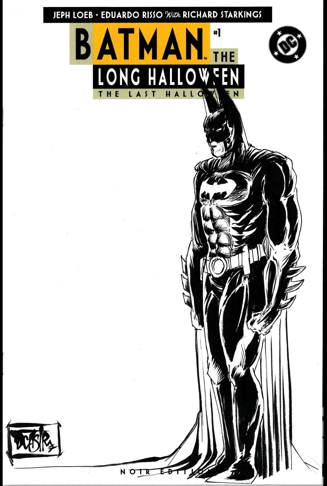 Batman Long Halloween Noir Ed #1 (2025) Sketch Var Comic W Original DCastr Art