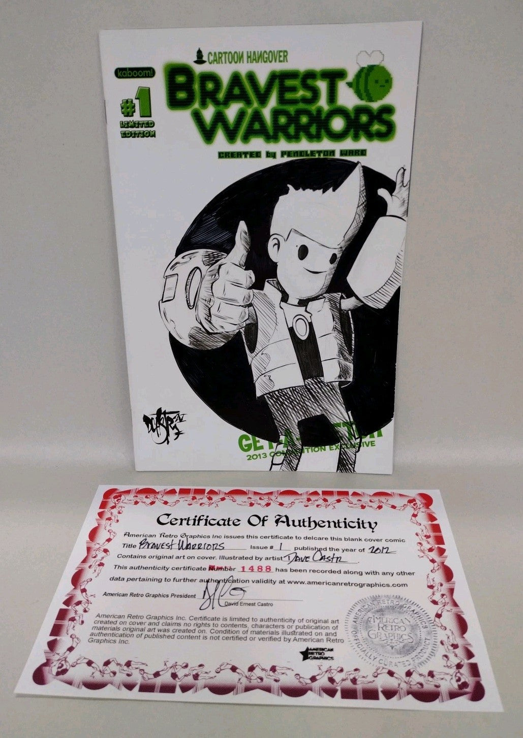 Bravest Warriors #1 (2012) Boom Comic Sketch Cover W Original Dave Castr Art