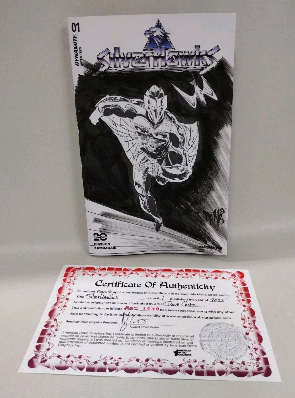 Silverhawks 1 (2025) Dynamite Sketch Cover Var W Original DCastr Quicksilver Art