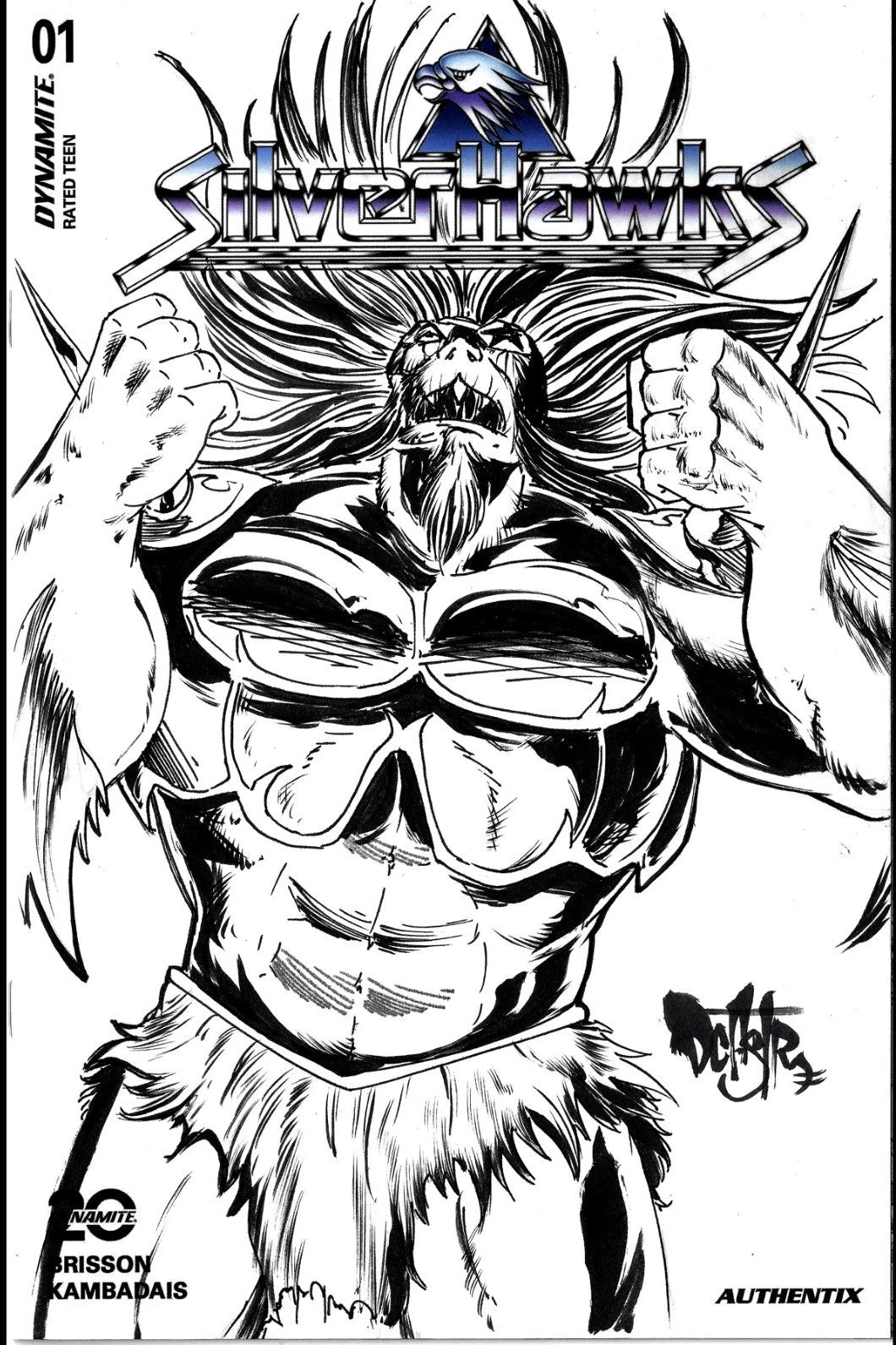 Silverhawks 1 (2025) Dynamite Sketch Cover Variant W Original DCastr Monstar Art