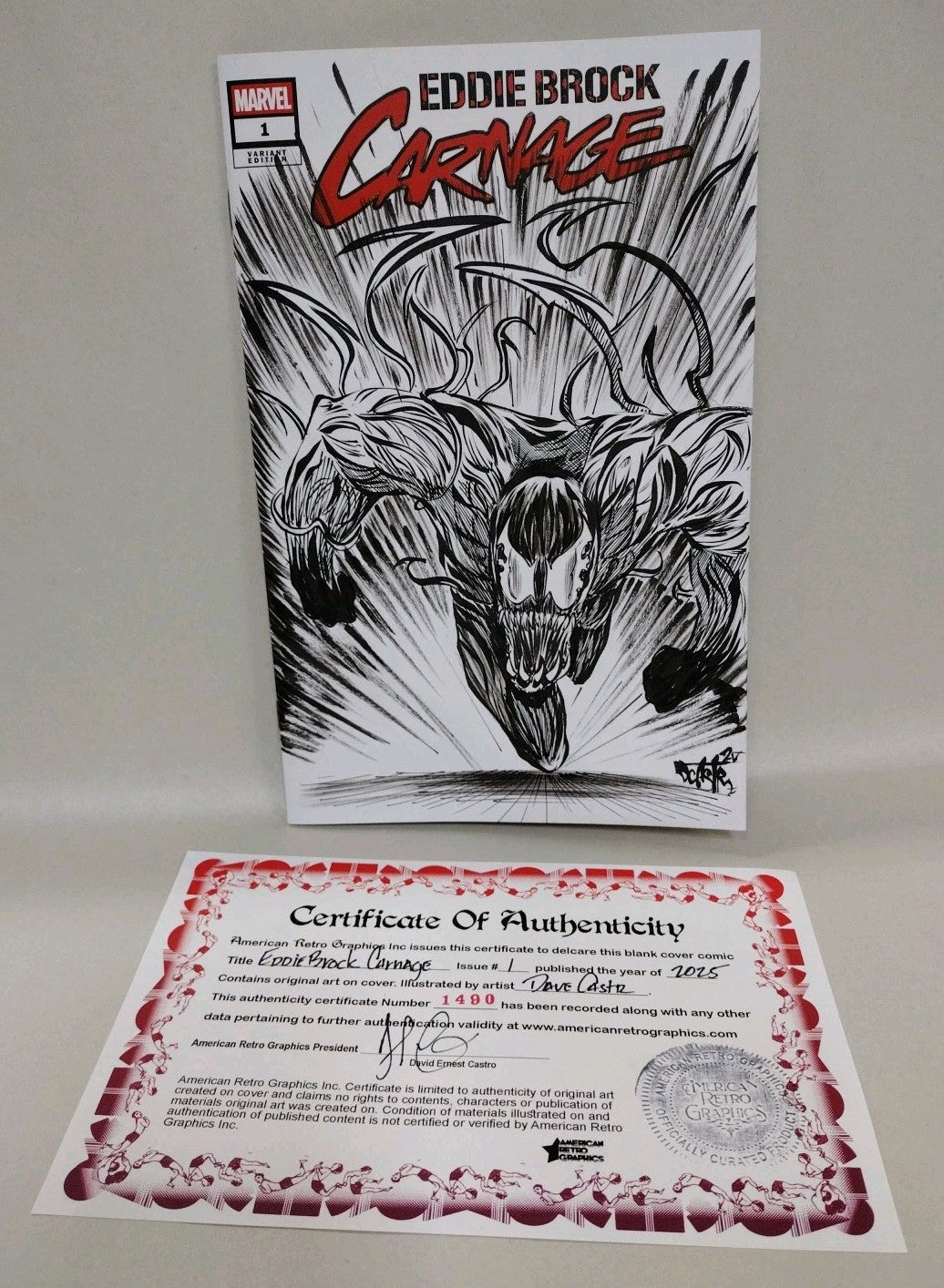 Eddie Brock Carnage #1 (2025) Marvel Sketch Cover Variant W Original DCastr Art