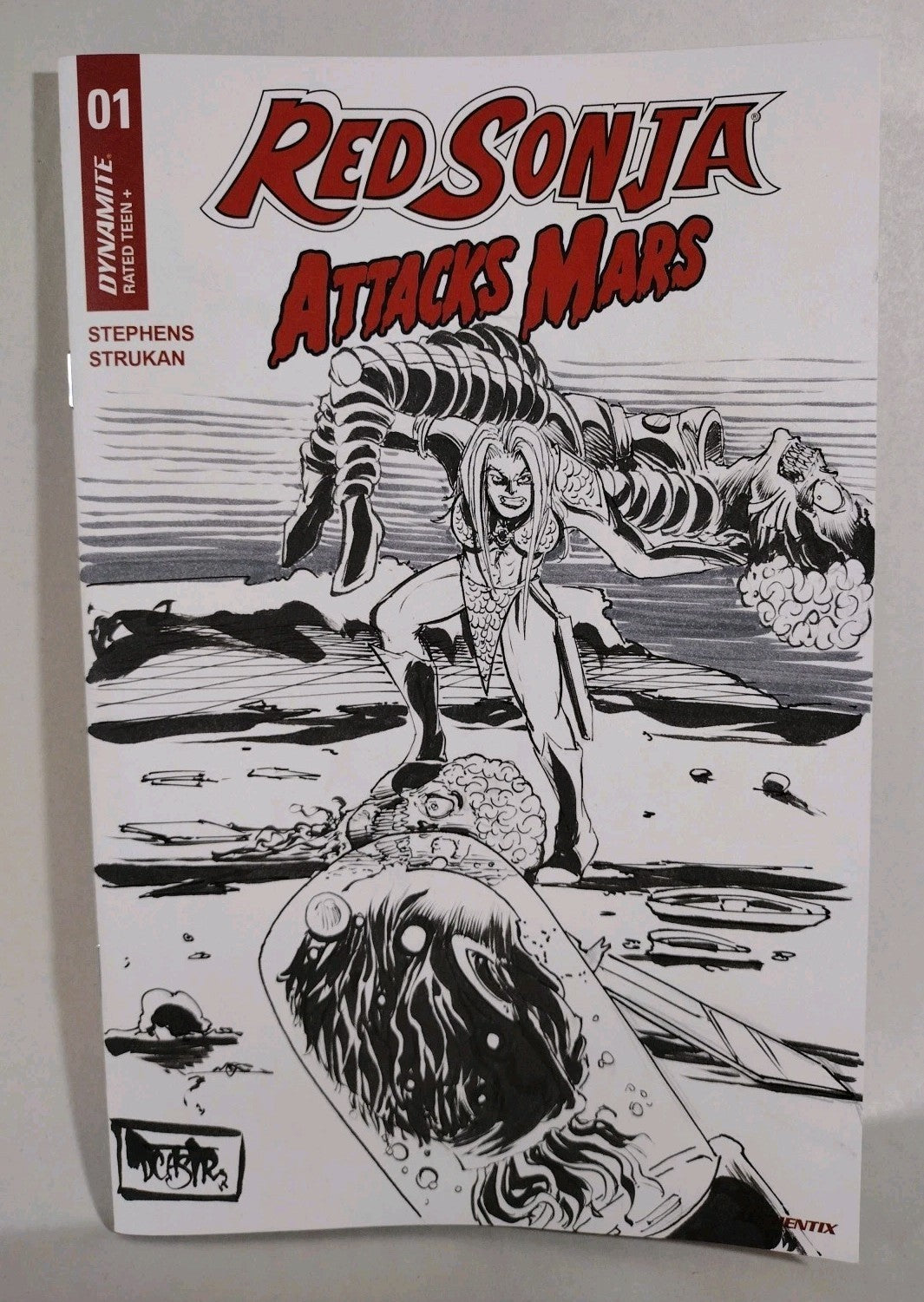 Red Sonja Mars Attacks #1 (2025) Dynamite Sketch Var Comic W Original DCastr Art
